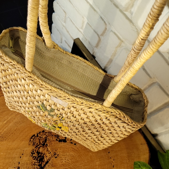 J. Crew Straw Zippered Tote Shoulder Bag - Picture 4 of 15